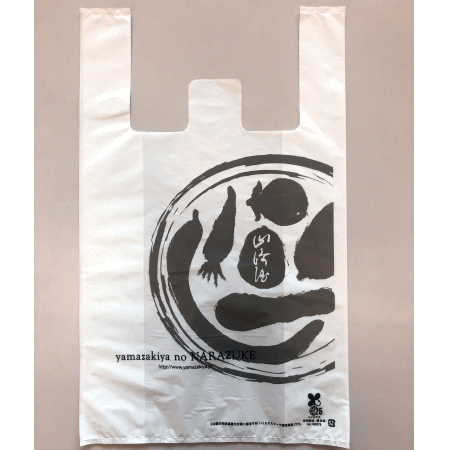 ビニールの手提げ袋　高さ40(手持含む)×横25cm